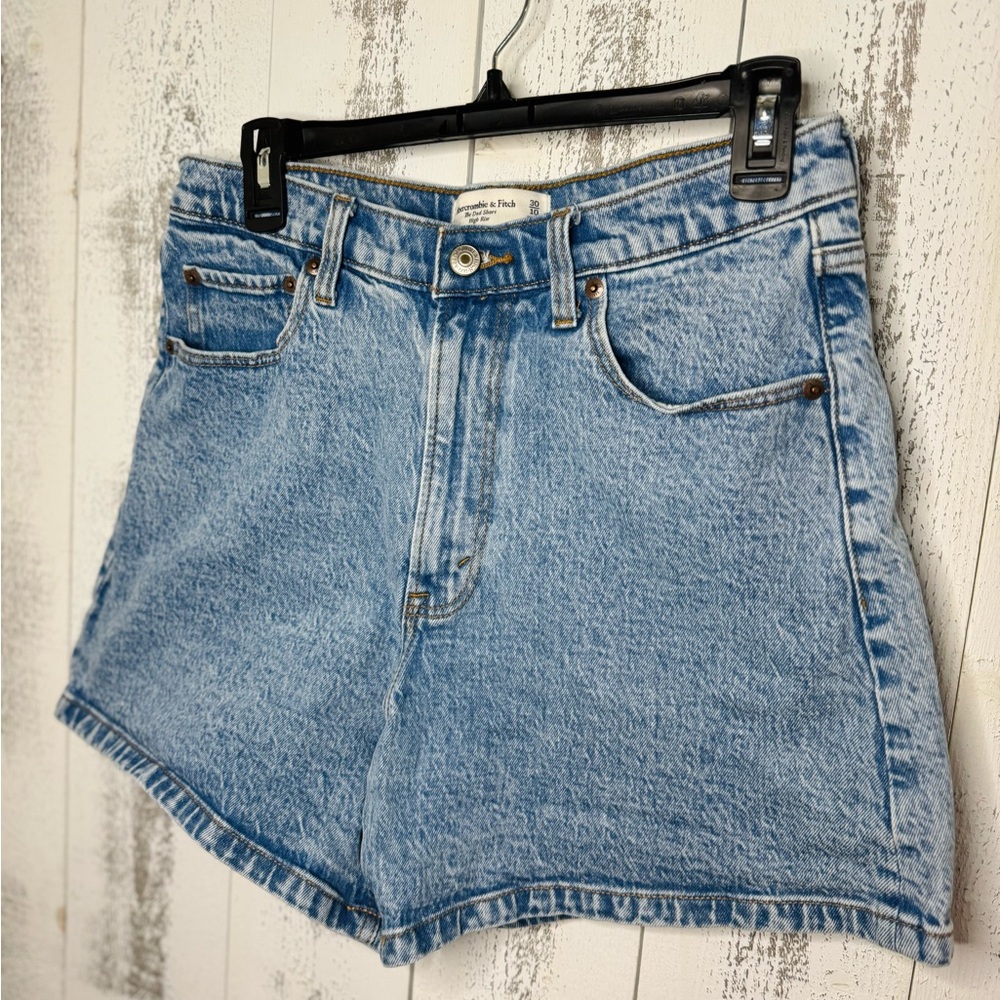 Abercrombie & Fitch High-Waist Light Blue Denim Shorts - Picture 3 of 10